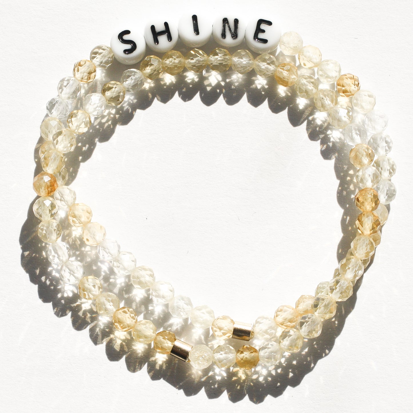 Citrine stones-only bracelet with SHINE bracelet in citrine