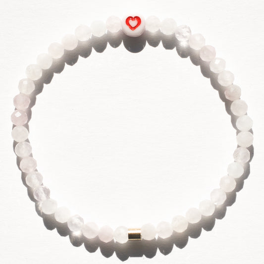 HEART bracelet in rose quartz