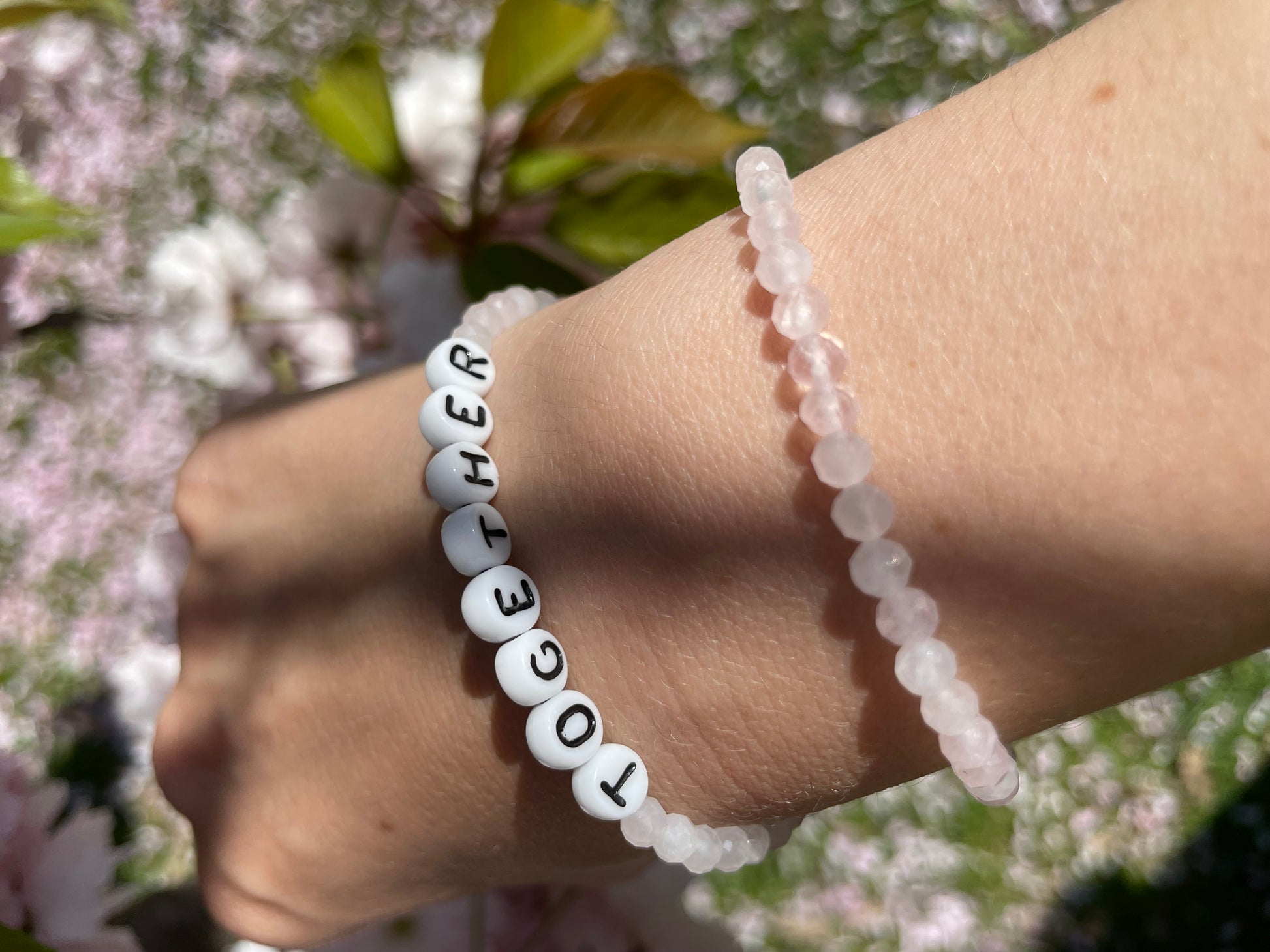 Together bracelet in rose quartz