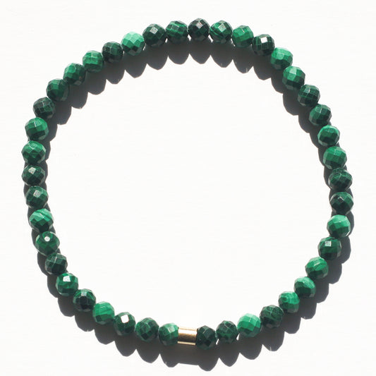 Malachite stones-only bracelet