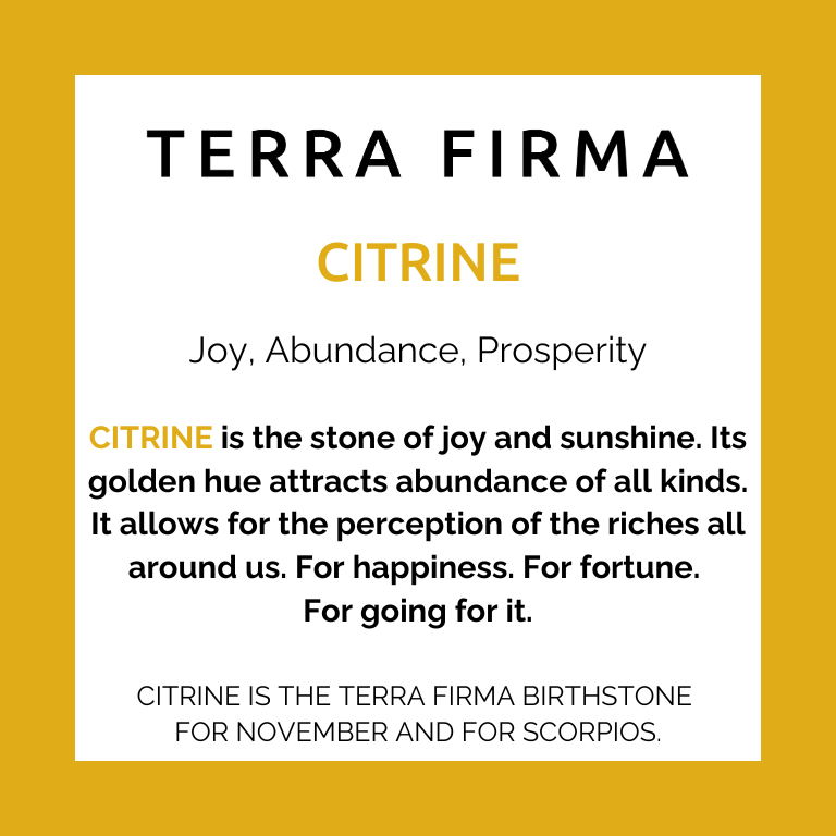 Citrine stone information card