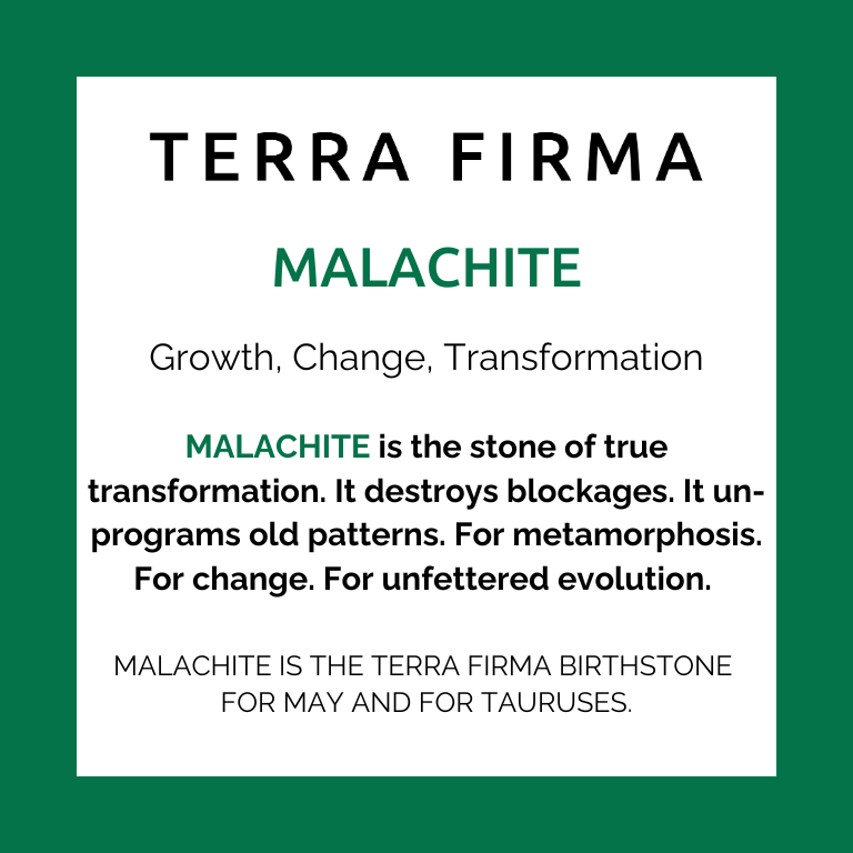 Malachite stone information card