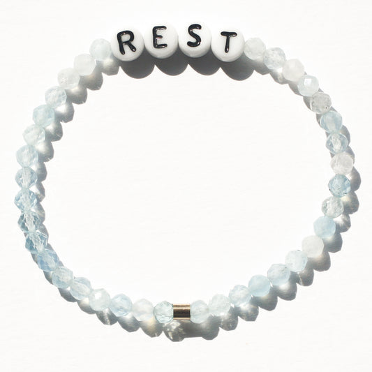REST bracelet in aquamarine