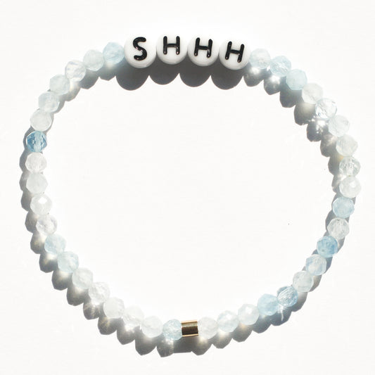SHHH bespoke bracelet in aquamarine