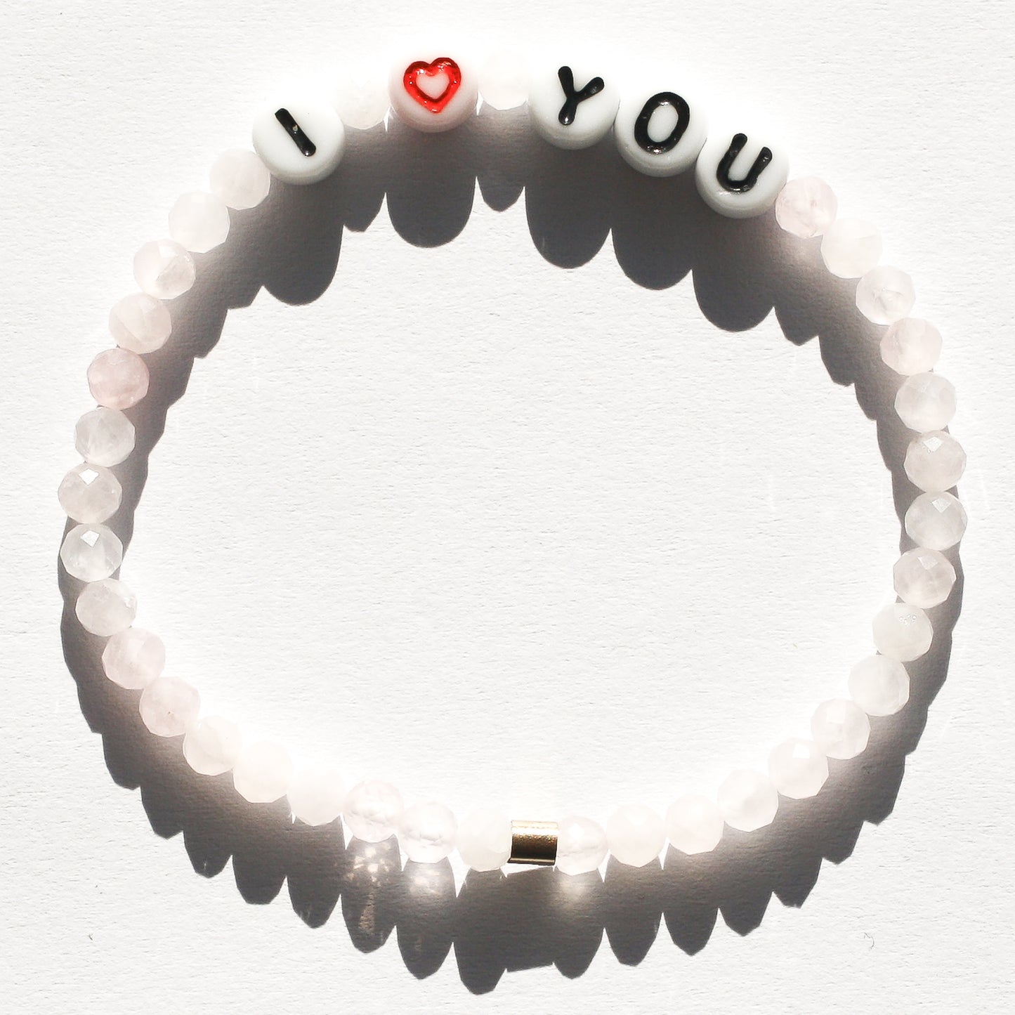 I HEART YOU in Rose Quartz