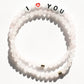 Rose Quartz stones-only bracelet with I LOVE YOU rose quartz bracelet
