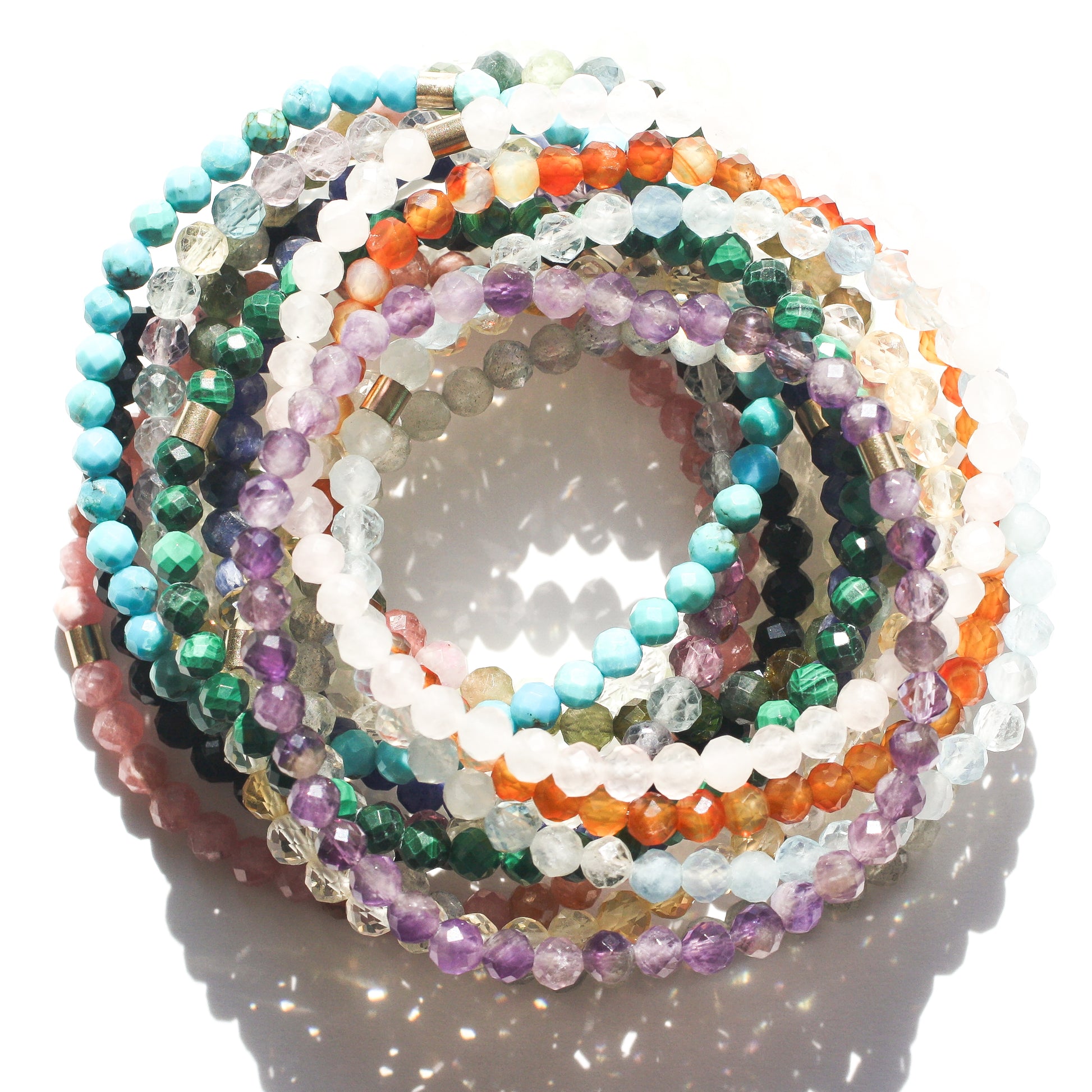 Pile of stone bracelets